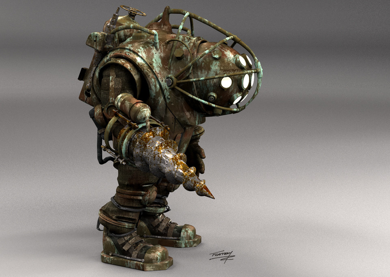 Illustration for article titled Who's your Big Daddy? Concept art from that cancelled Bioshock movie